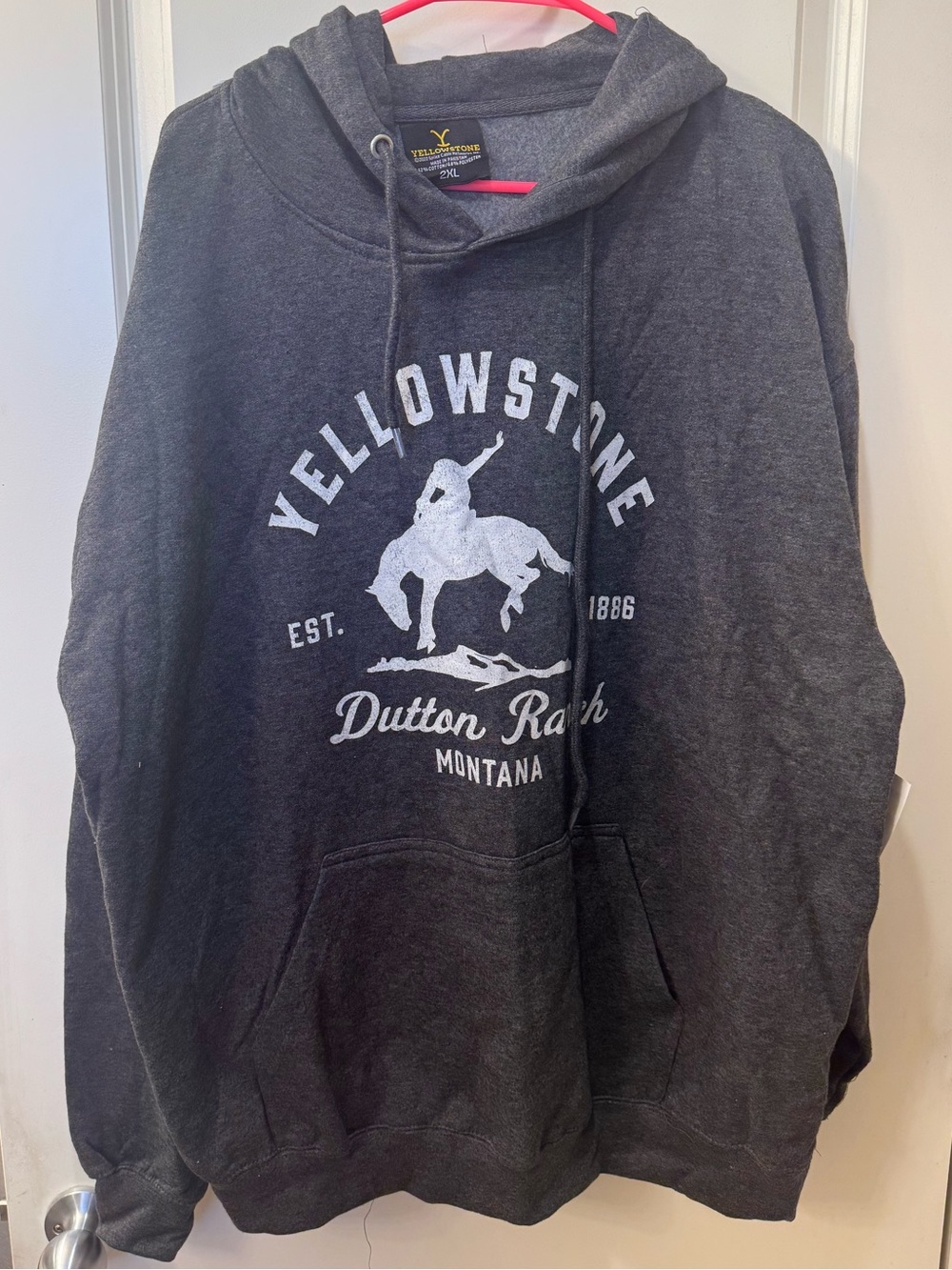 NEW Gray Yellowstone Dutton Ranch Montana Hoodie Mens 2XL XXL Sweatshirt TV Show